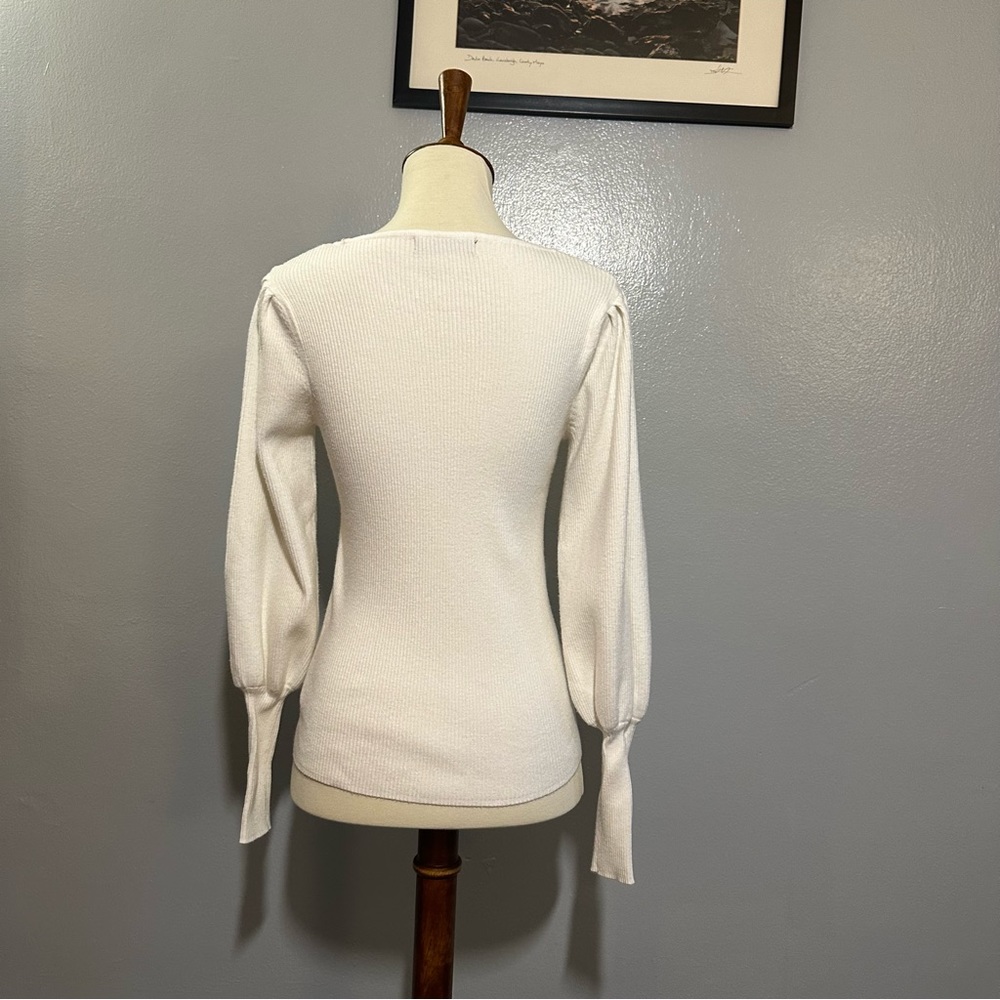 F&F Ribbed Balloon Sleeve Sweater - Picture 4 of 5